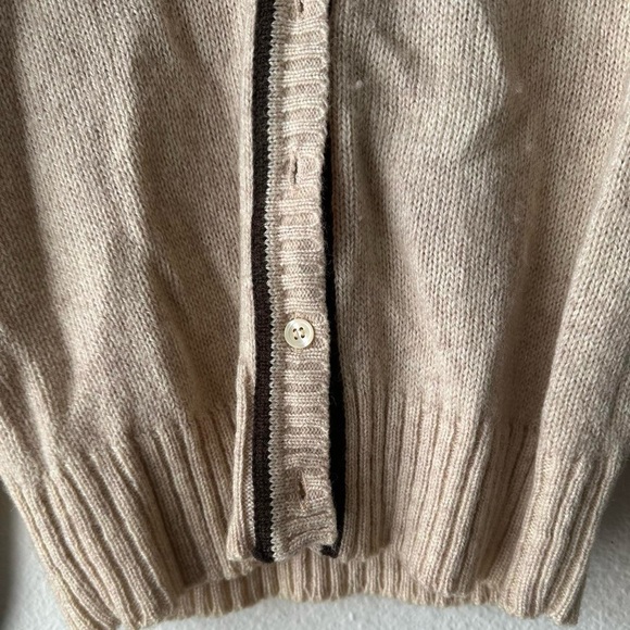 1950s 1960s 60s Vintage Brigadoon Brown Cardigan Two Tone Retro Boho Coquette - Picture 6 of 8